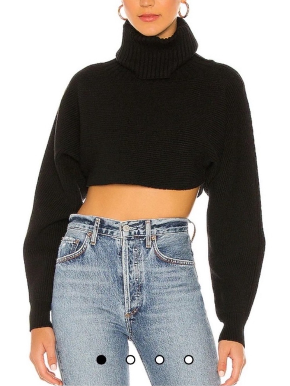 L’academie Black Maven Cropped Turtleneck Sweater - Women's Cozy Knit